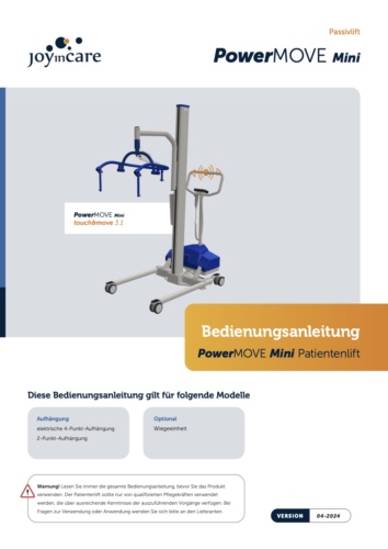 Bedienungsanleitung Elektro Gurtlifter Power Move Mini mit intelligentem Fahrantrieb