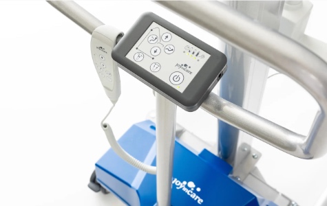 Schiebegriff und Handbedienung Elektro Gurtlifter Power Move mit intelligentem Fahrantrieb