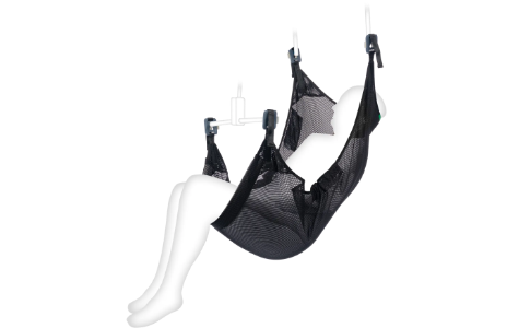 Ganztagesgurt aus Polyester Netz - Schwarz mit Clipaufnahme