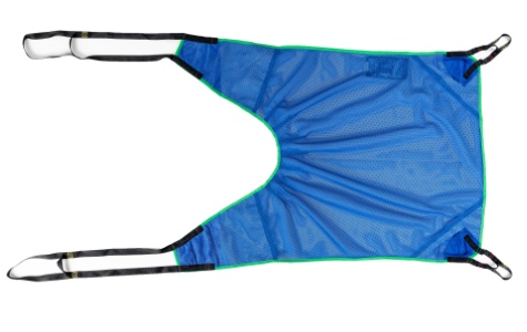 Draufsicht Standardgurt ohne Streben Polyester Netz Blau Clipaufnahme