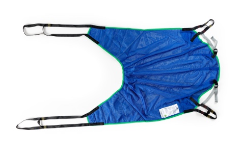 Draufsicht Komfort Aufenthaltsgurt ohne Streben Polyester Netz Blau Schlaufenaufnahme