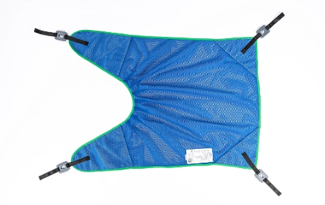 Draufsicht Standardgurt ohne Streben Polyester Netz Blau Clipaufnahme