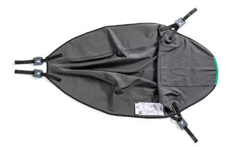 Draufsicht Aussen Delphin In Situ Gurt aus Bambus schwarz mit Clipaufnahme