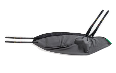 Draufsicht gefaltet Delphin In Situ Gurt aus Bambus schwarz mit Schlaufenaufnahme