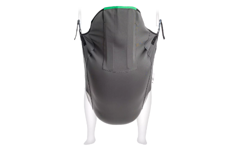 Rückansicht Delphin In Situ Gurt aus Bambus schwarz mit Clipaufnahme