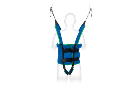 Gehweste aus Polyester Farbe blau mit Clipaufnahme