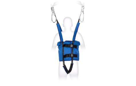 Gehweste aus Polyester Farbe blau mit Schlaufenaufnahme