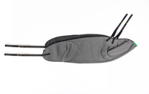 Draufsicht Gefaltet Seamless In Situ Gurt aus Bambus schwarz mit Schlaufenaufnahme