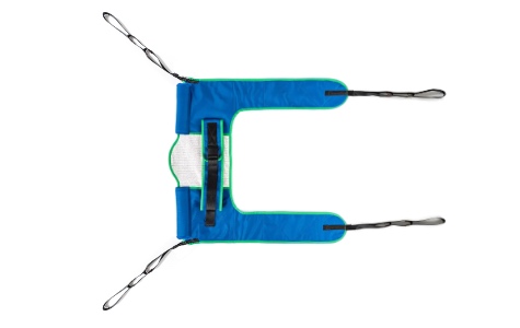 Draufsicht Innen Toilettengurt aus Polyester Farbe blau mit Schlaufenaufnahme