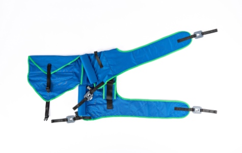 Gefaltet Toilettengurt mit Kopfstütze aus Polyester Farbe blau mit Clipaufnahme