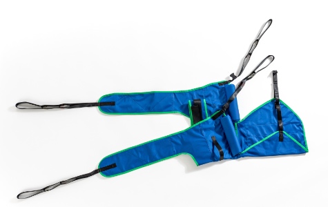 Gefaltet Toilettengurt mit Kopfstütze aus Polyester Farbe blau mit Schlaufenaufnahme