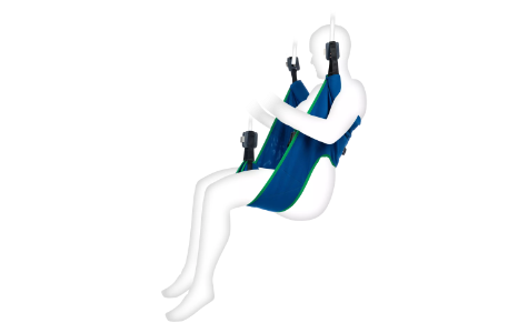 Toilettengurt aus Polyester Farbe blau mit Clipaufnahme