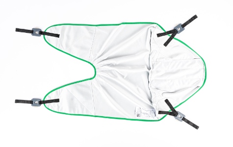 Draufsicht Aussen VIP In Situ Hebegurt aus Bambus Jeans mit Clipaufnahme